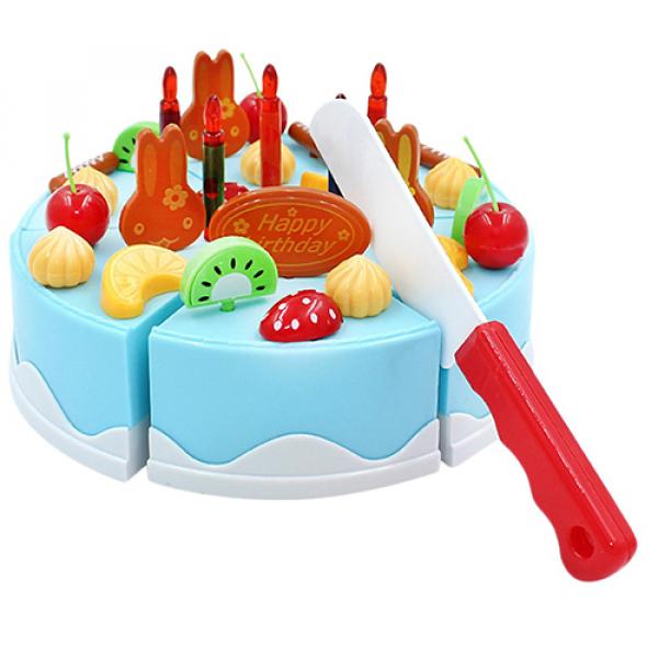 ĐỒ CHƠI CẮT BÁNH SINH NHẬT 37 CHI TIẾT CÓ NHẠC MÀU XANH